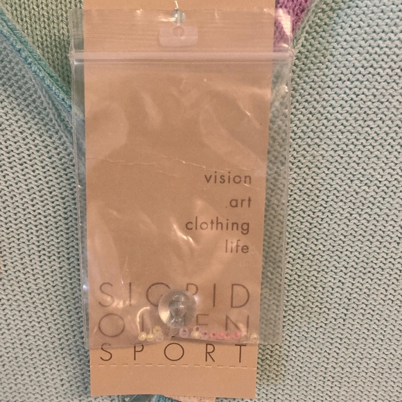 Sigrid Olsen Light Green Floral Embroidered Cardigan - Picture 4 of 10